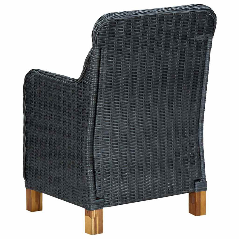 Set de masă pentru grădină, 5 piese, gri închis