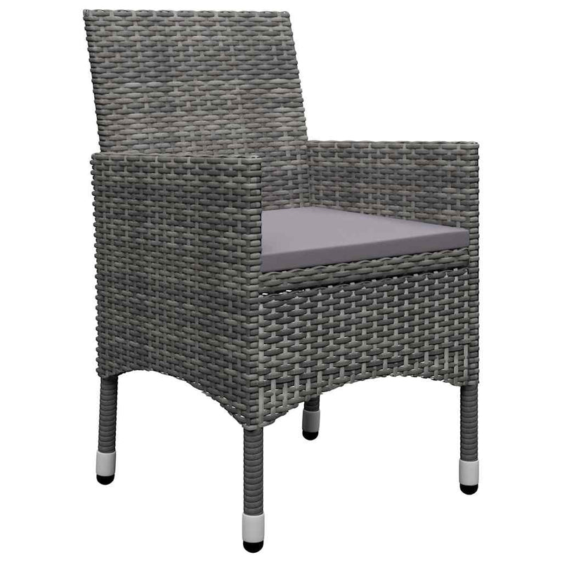 Set mobilier de grădină, 3 piese, gri