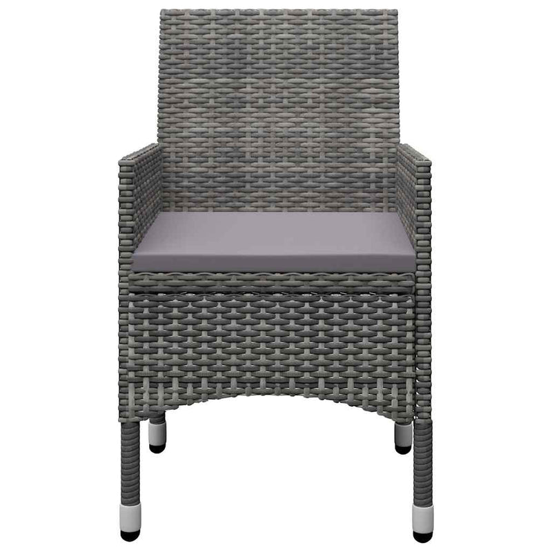 Set mobilier de grădină, 3 piese, gri
