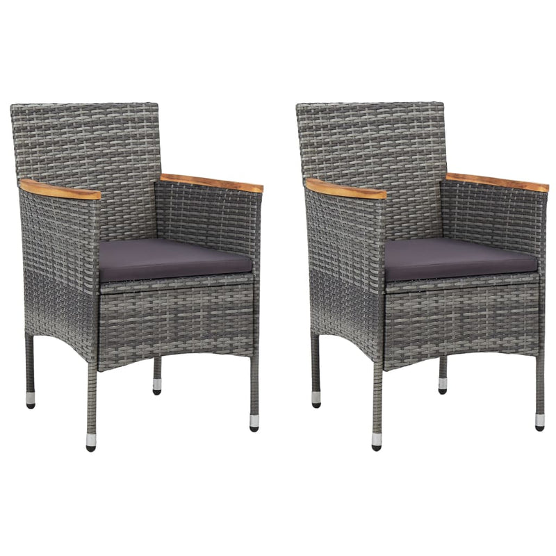 Set mobilier de grădină, 3 piese, gri