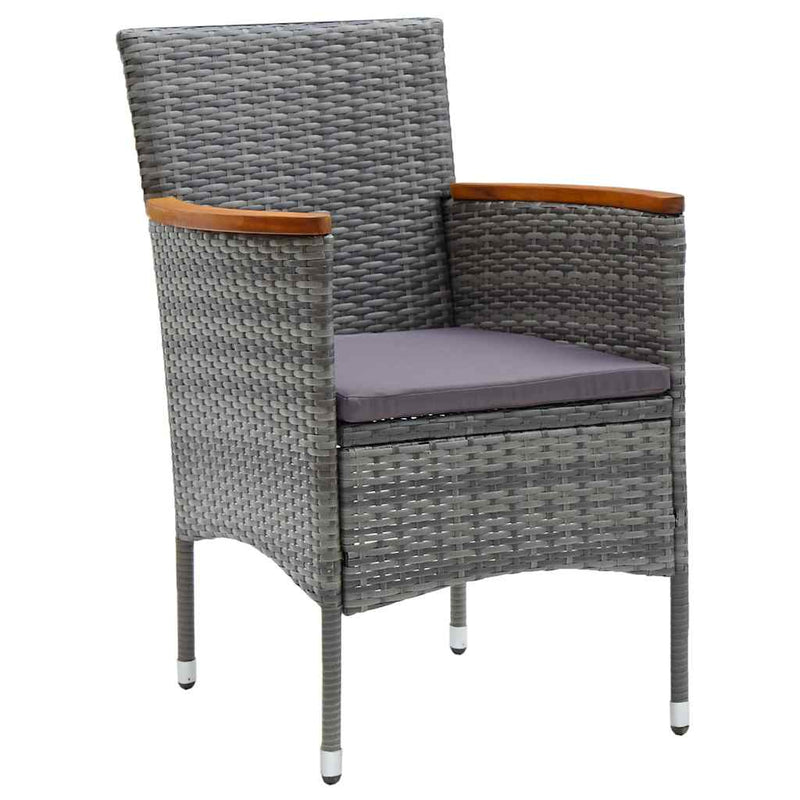 Set mobilier de grădină, 3 piese, gri