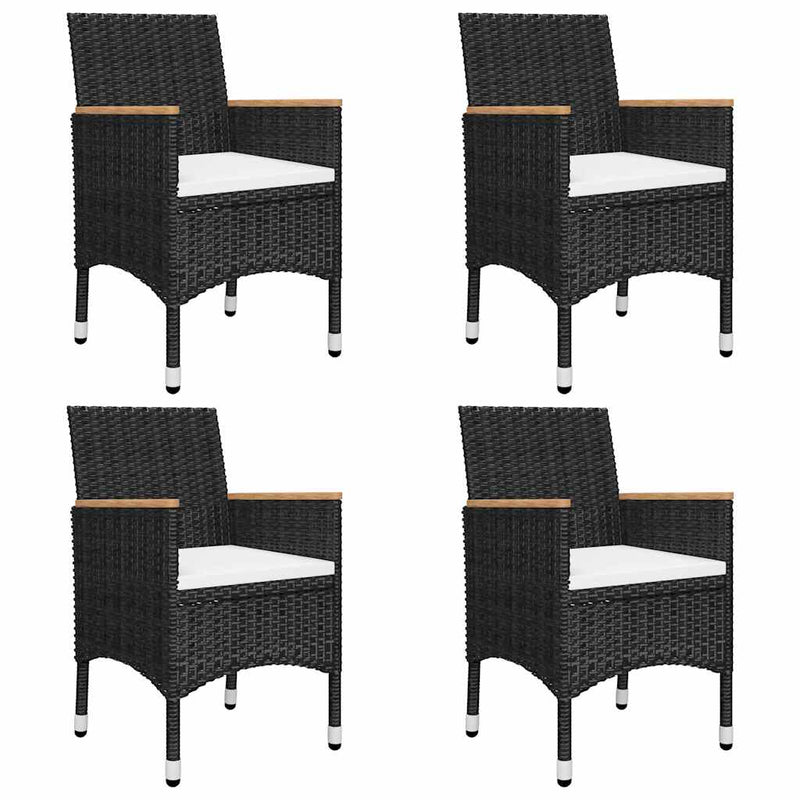 Set mobilier de grădină, 5 piese, negru