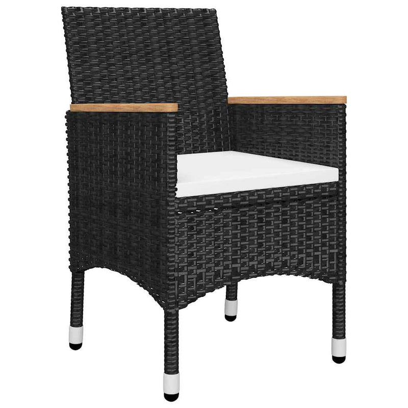 Set mobilier de grădină, 5 piese, negru