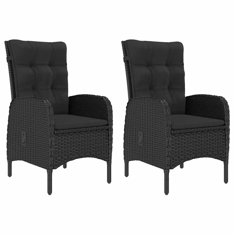 Set mobilier de grădină, 3 piese, negru