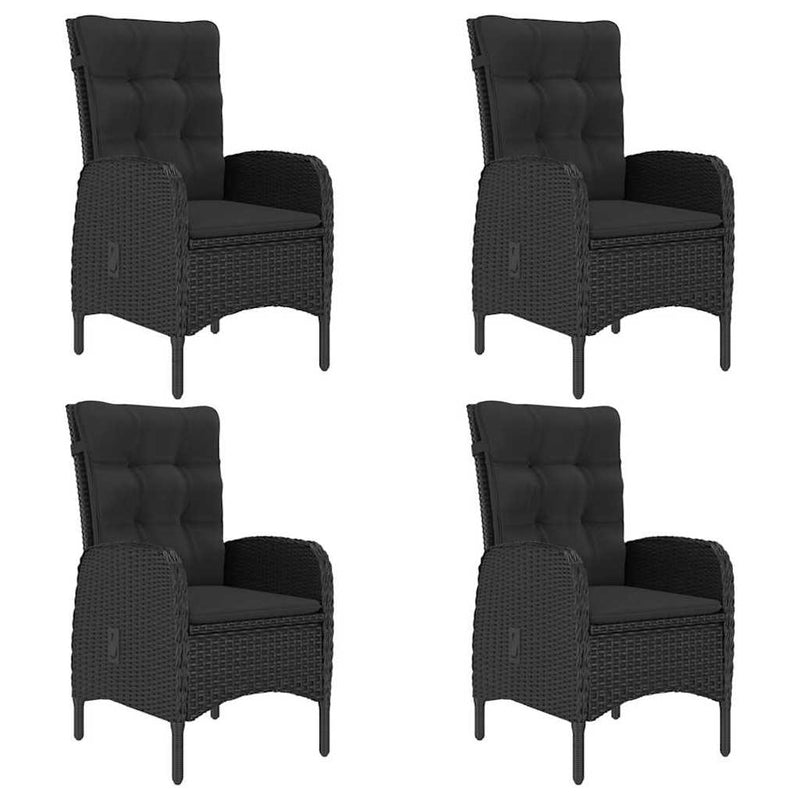 Set mobilier de grădină, 5 piese, negru