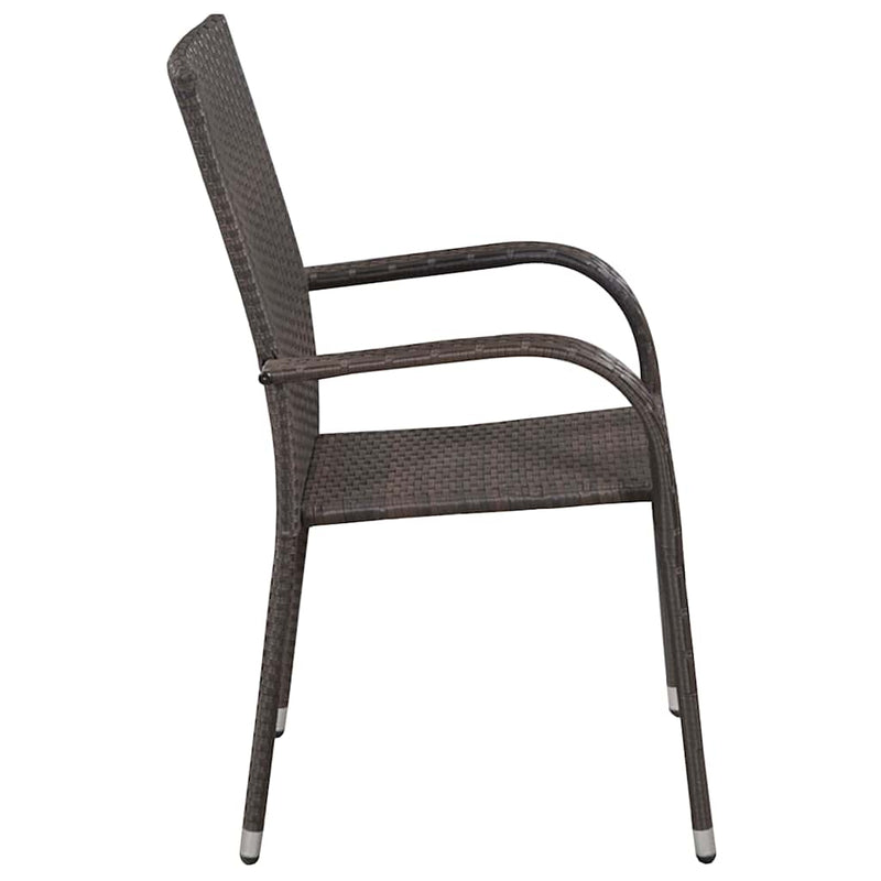 Set mobilier de grădină, 3 piese, maro
