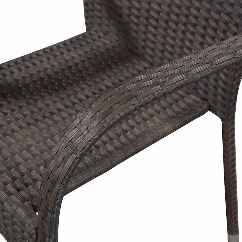 Set mobilier de grădină, 3 piese, maro