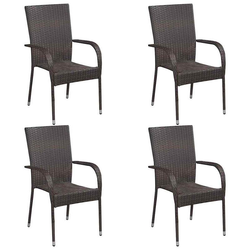 Set mobilier de grădină, 5 piese, maro