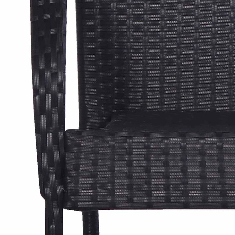 Set mobilier de grădină, 5 piese, negru