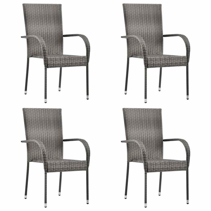 Set mobilier de grădină, 5 piese, gri
