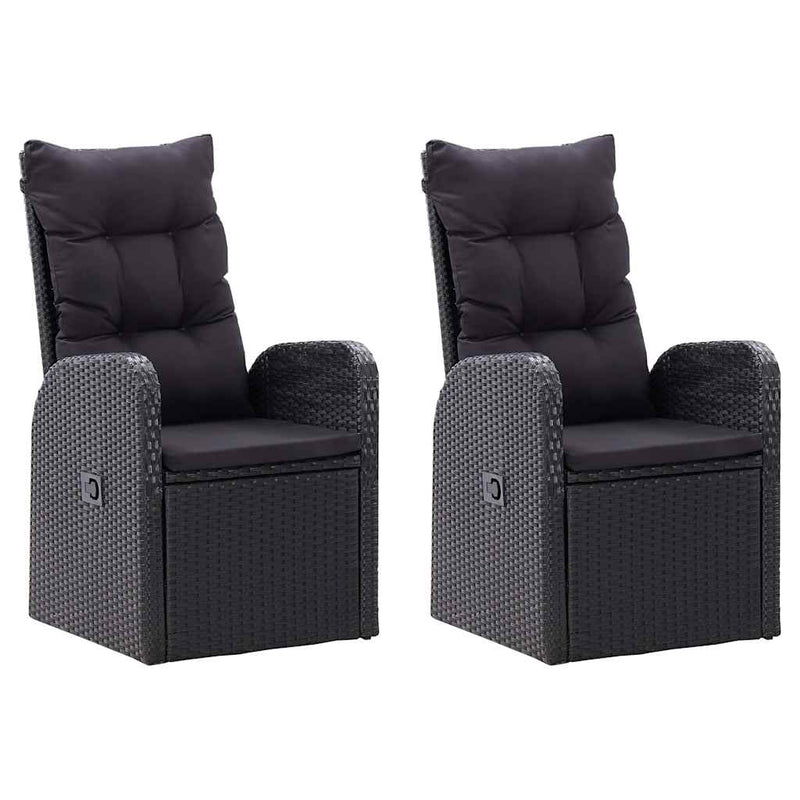 Set de masă pentru grădină, 5 piese, negru