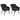 Set mobilier de grădină, 3 piese, negru