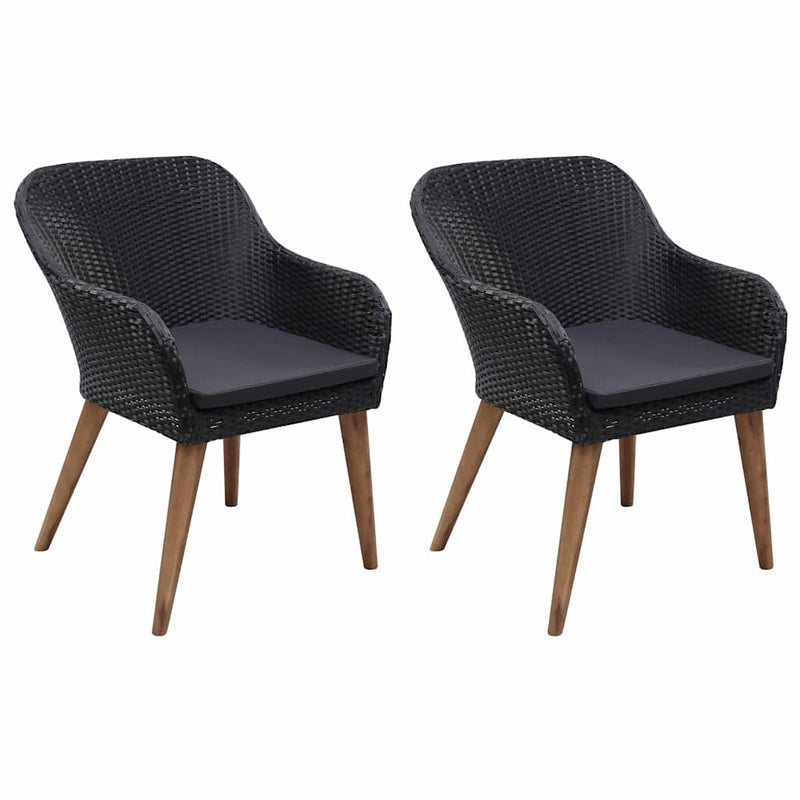 Set mobilier de grădină, 3 piese, negru