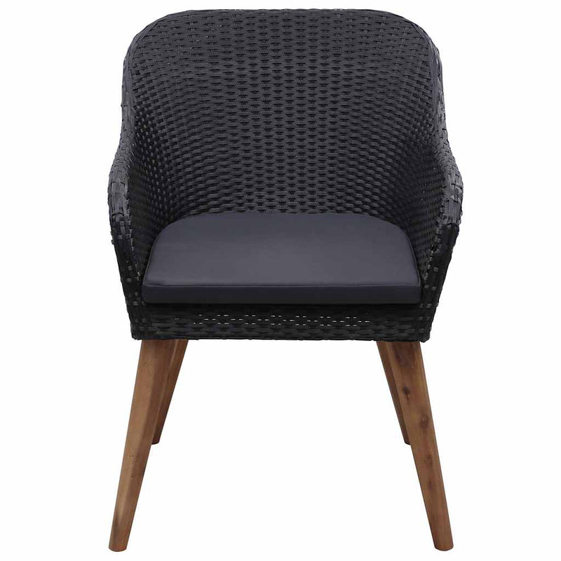 Set mobilier de grădină, 3 piese, negru