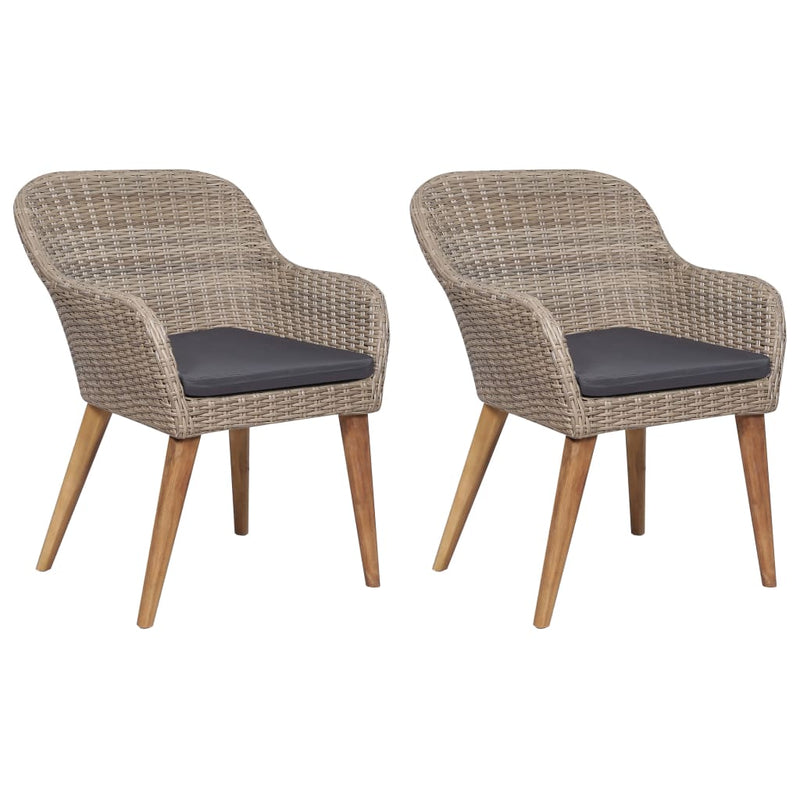 Set mobilier de grădină, 3 piese, maro
