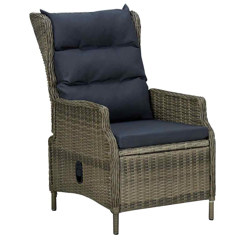 Set mobilier de grădină, 3 piese, maro