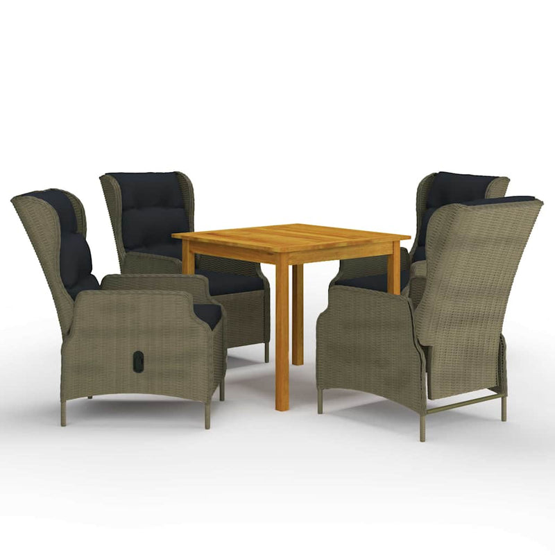 Set mobilier de grădină, 5 piese, maro