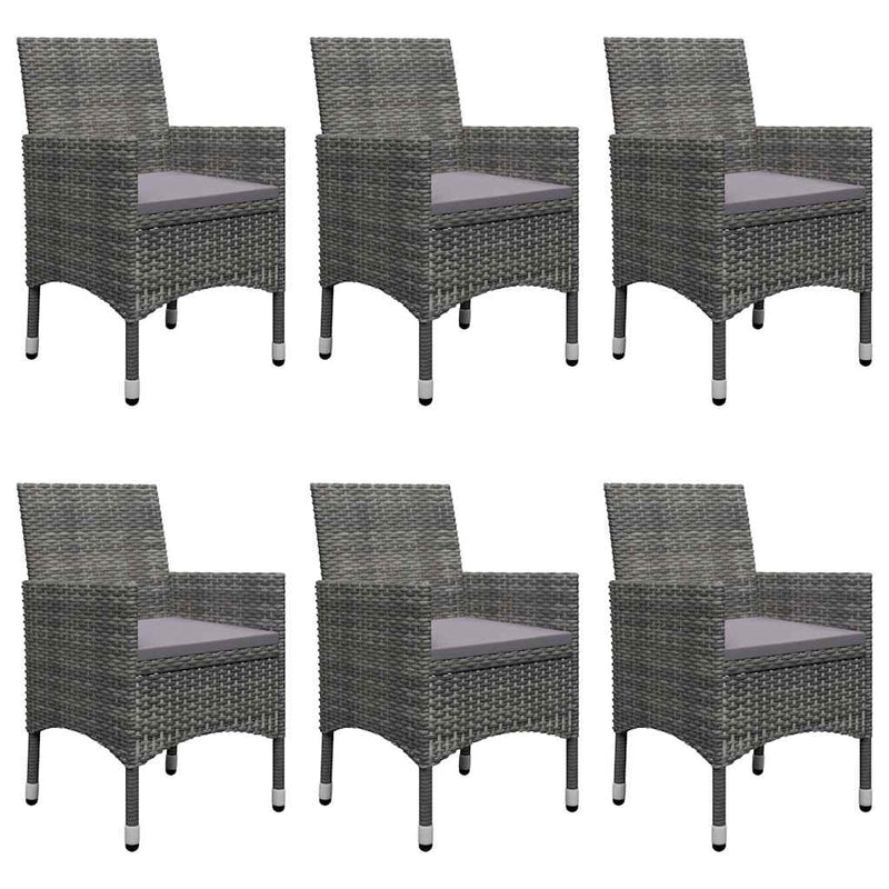 Set mobilier de grădină, 7 piese, gri