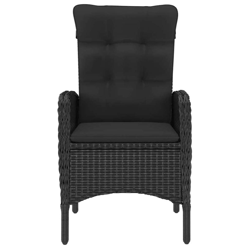 Set de masă pentru grădină, 7 piese, negru