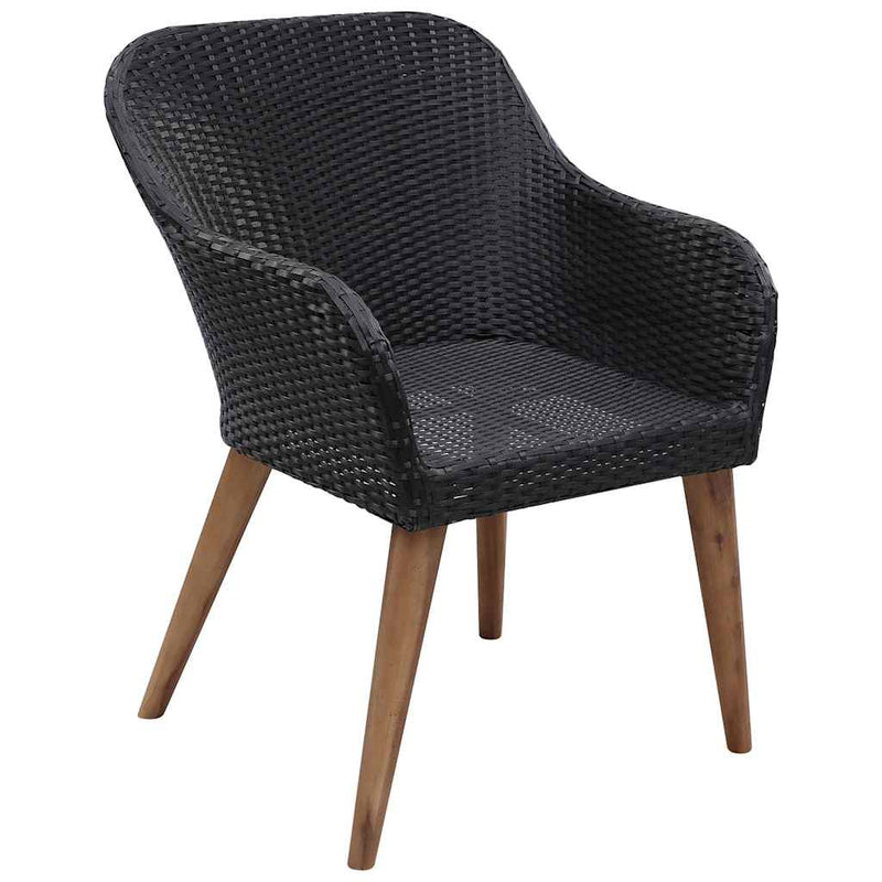 Set mobilier de grădină, 7 piese, negru