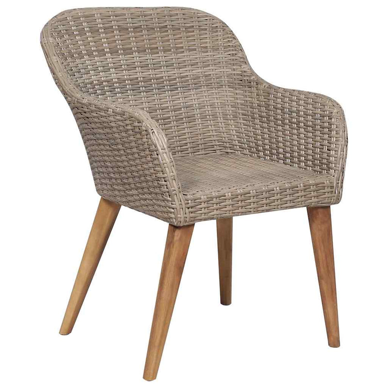 Set mobilier de grădină, 7 piese, maro