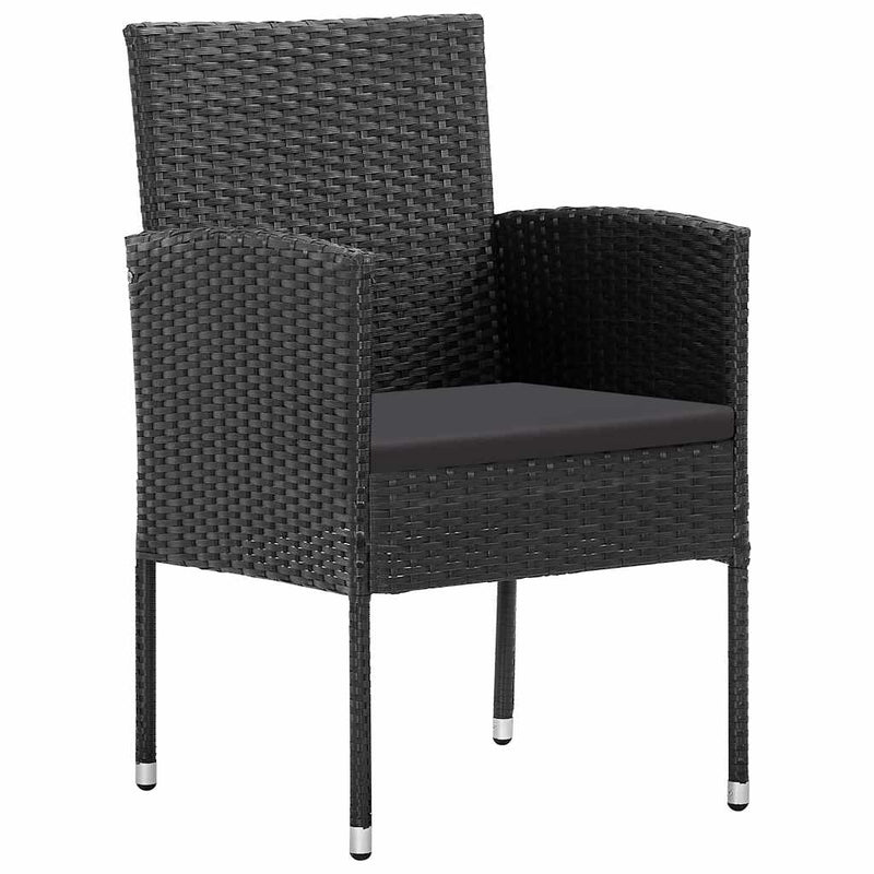 Set mobilier de grădină, 5 piese, negru