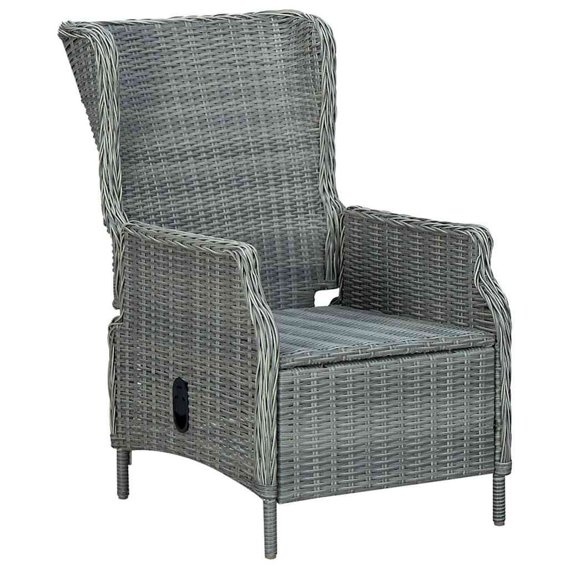 Set mobilier de grădină, 7 piese, gri deschis