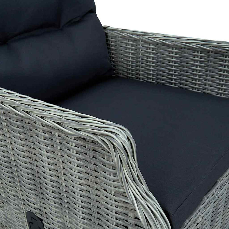 Set mobilier de grădină, 7 piese, gri deschis
