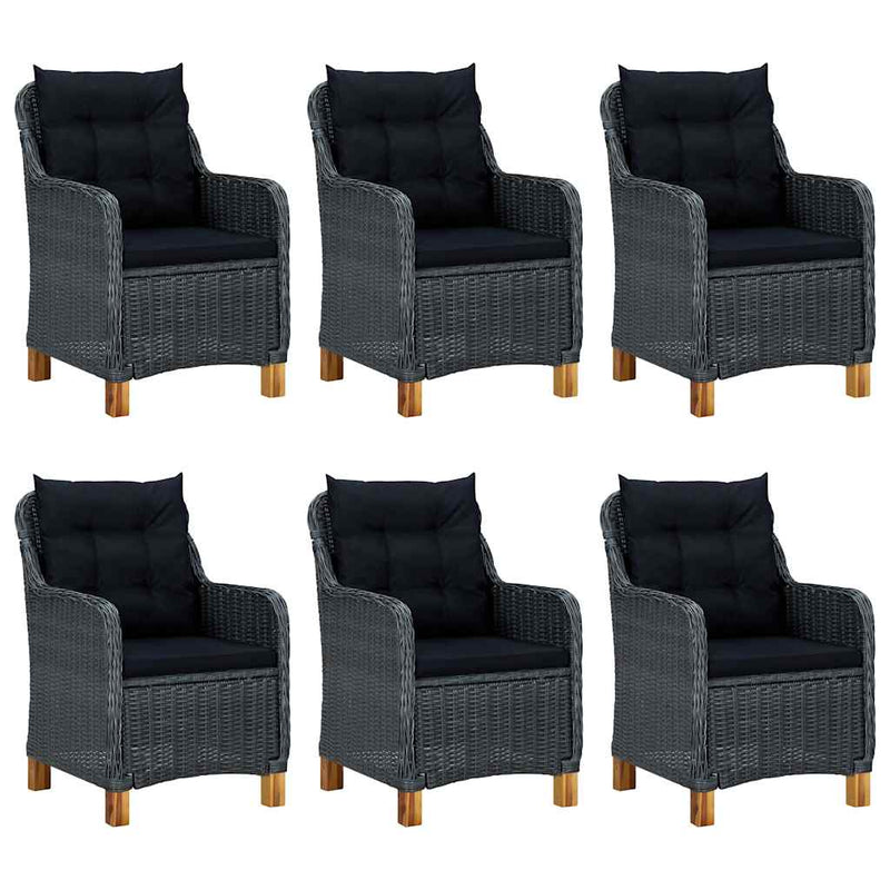 Set mobilier de grădină, 7 piese, gri închis