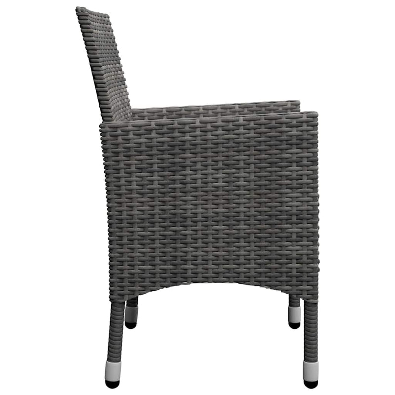 Set mobilier de grădină, 9 piese, gri