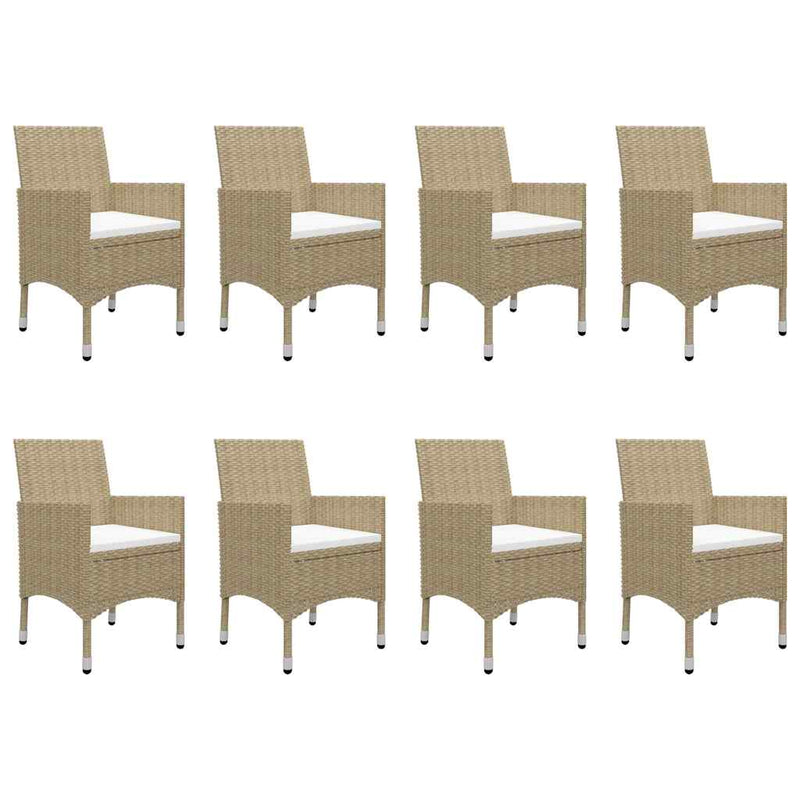 Set mobilier de grădină, 9 piese, bej