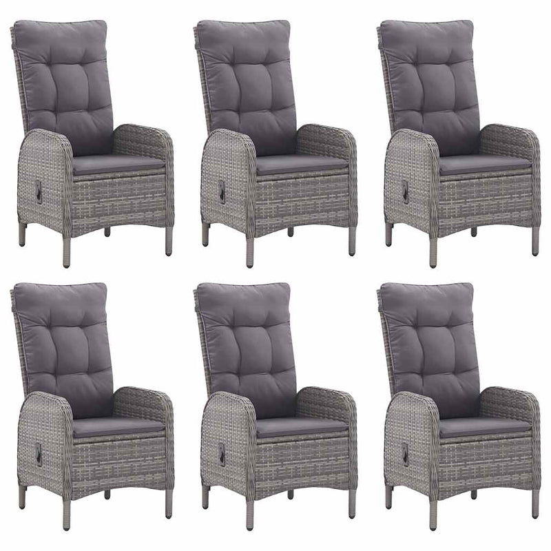 Set mobilier pentru grădină, 7 piese, gri