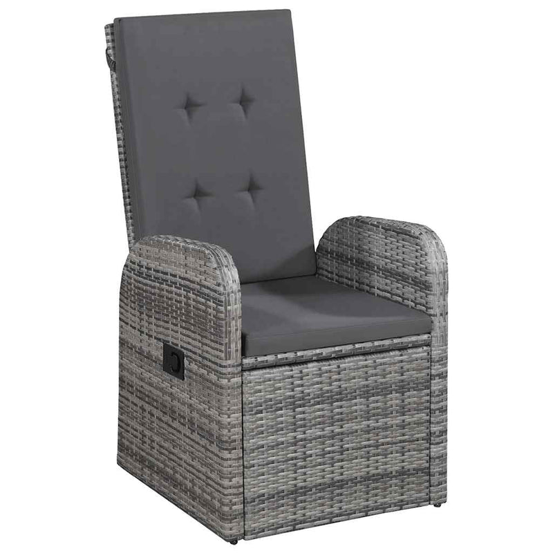 Set mobilier de grădină, 9 piese, gri
