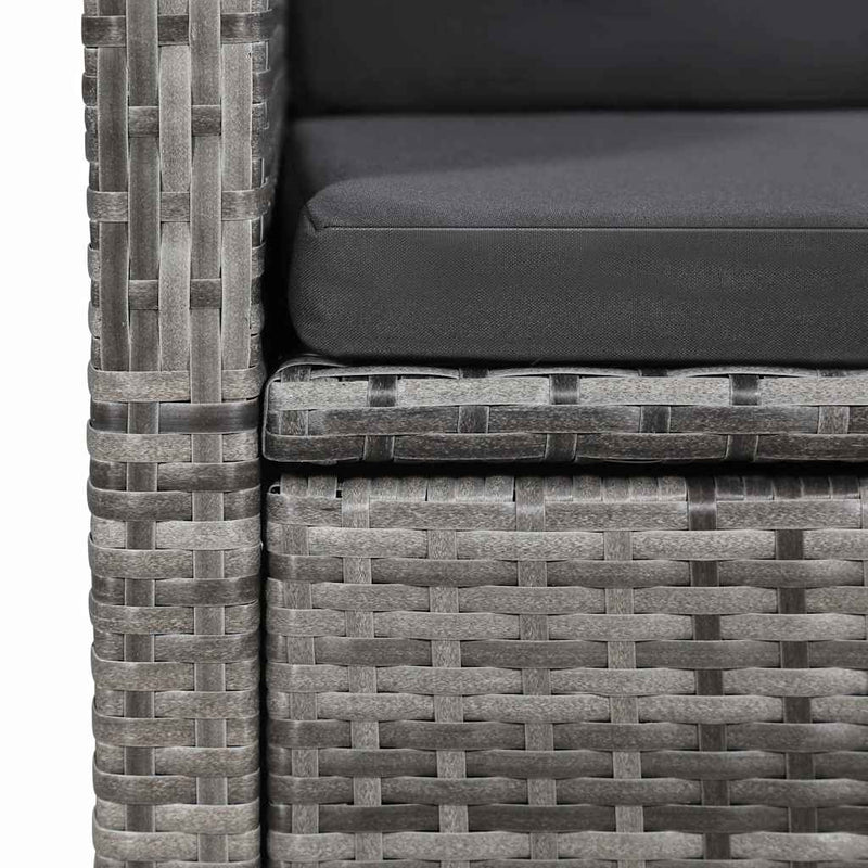 Set mobilier de grădină, 7 piese, gri