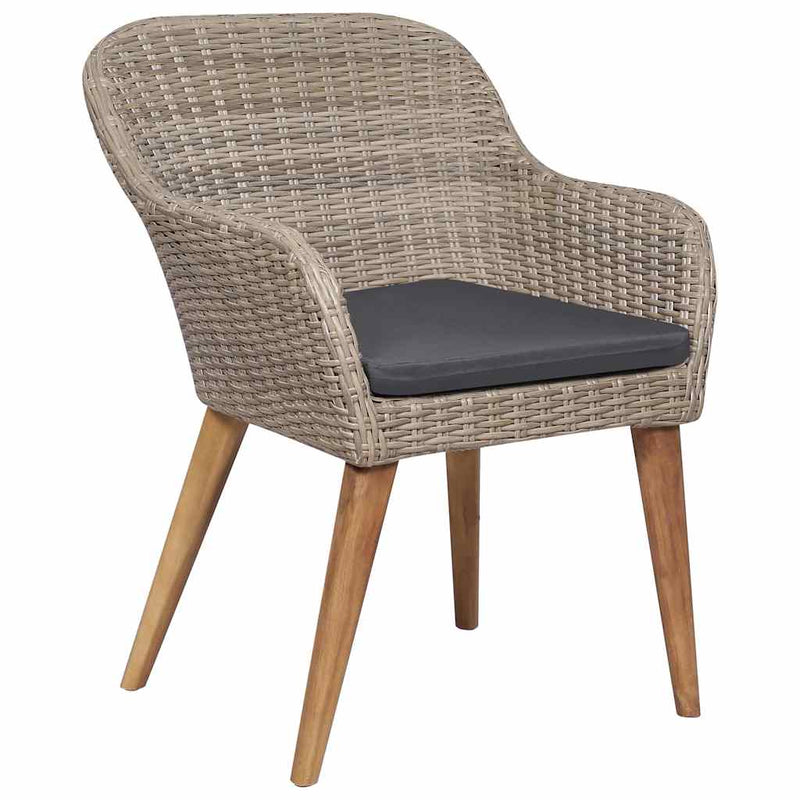 Set mobilier de grădină, 9 piese, maro