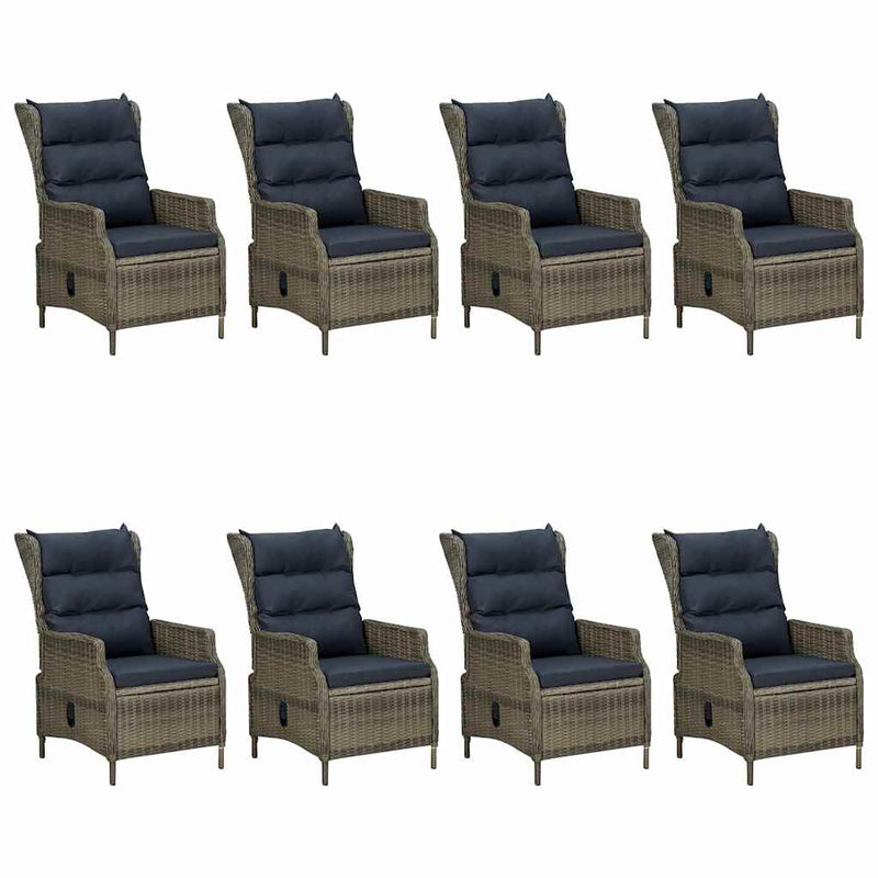 Set mobilier de grădină, 9 piese, maro