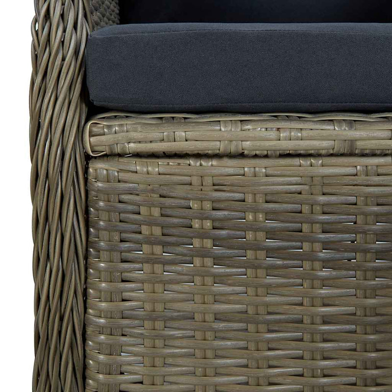 Set mobilier de grădină, 9 piese, maro
