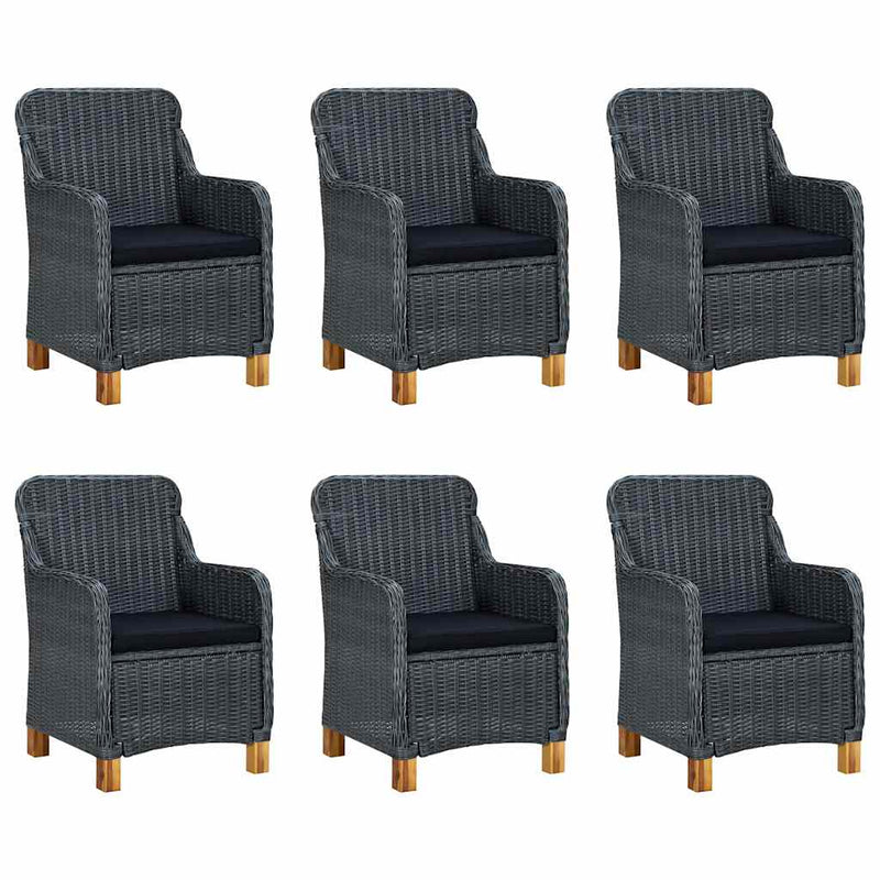Set mobilier de grădină, 7 piese, gri închis