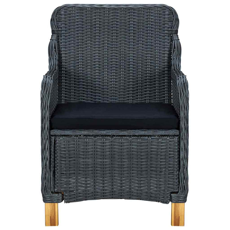 Set mobilier de grădină, 7 piese, gri închis