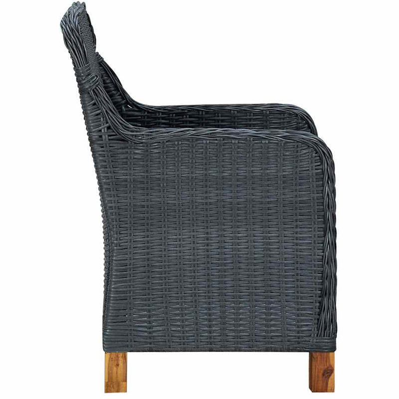 Set mobilier de grădină, 7 piese, gri închis