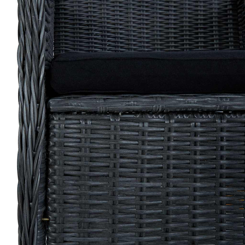 Set mobilier de grădină, 7 piese, gri închis