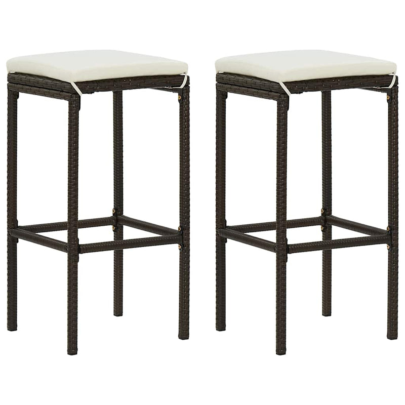 Set mobilier de bar de gradină cu perne, 3 piese, maro