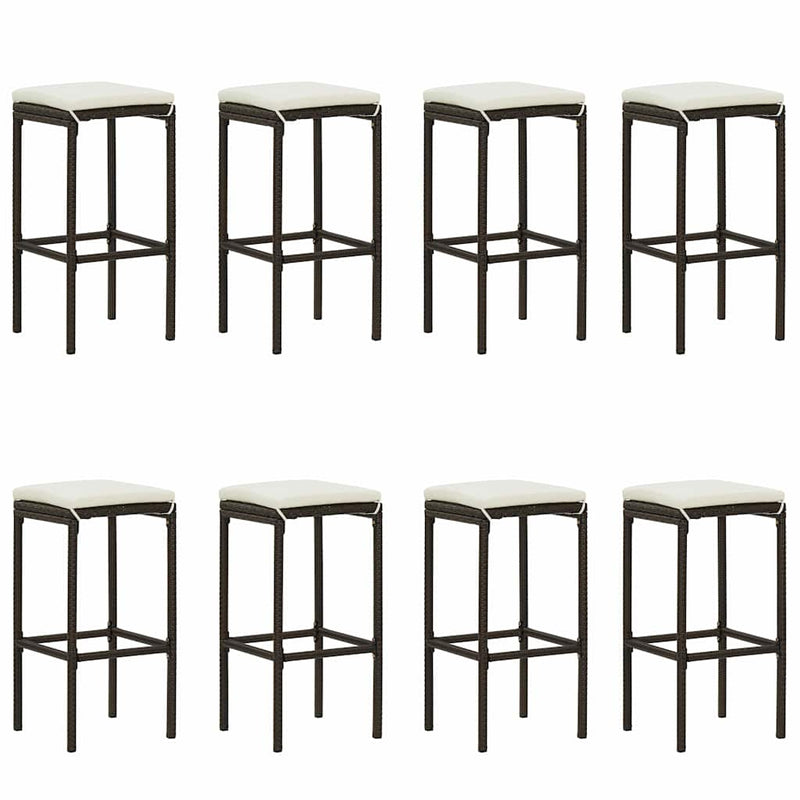 Set mobilier bar de grădină cu perne, 9 piese, maro