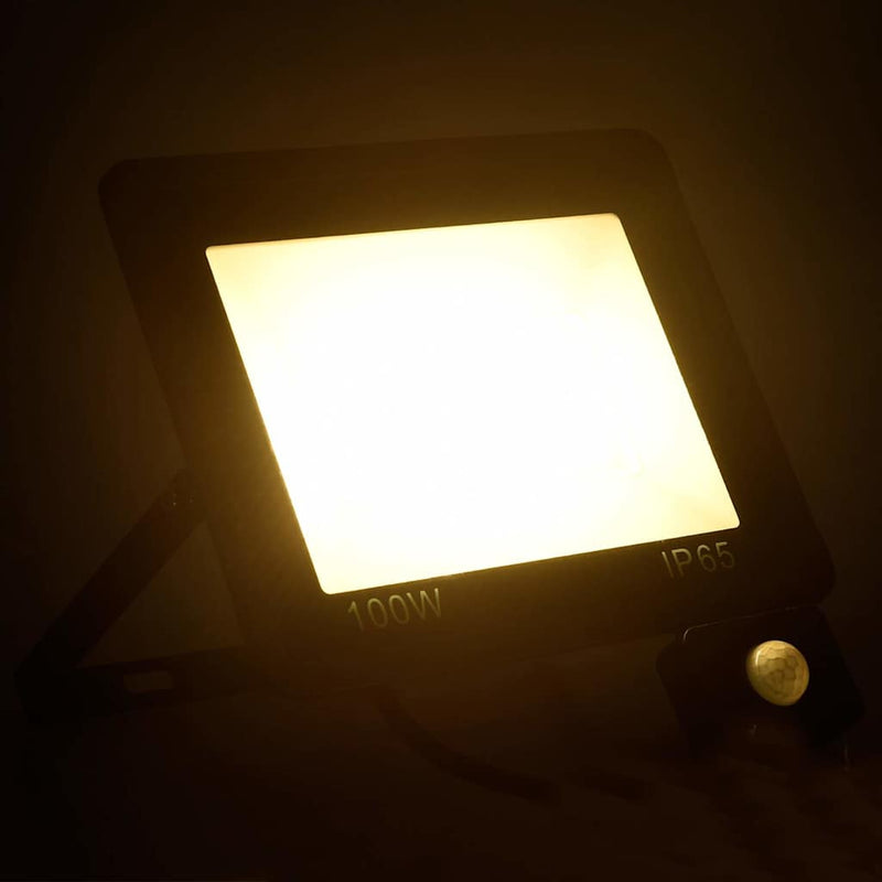 Proiector LED cu senzor, 100 W, alb cald