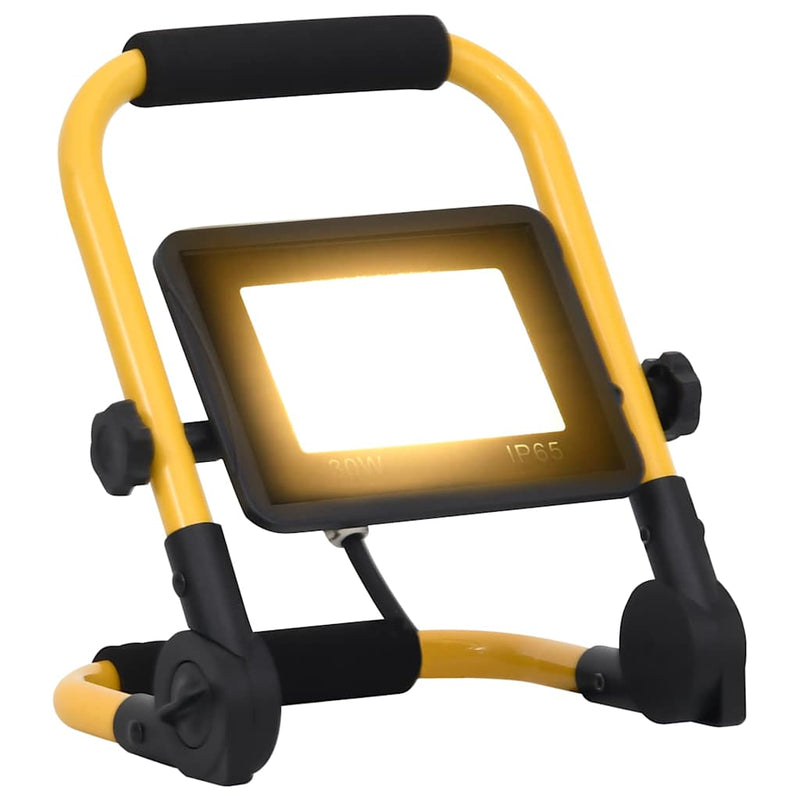 Proiector cu LED și mâner, 30 W, alb cald