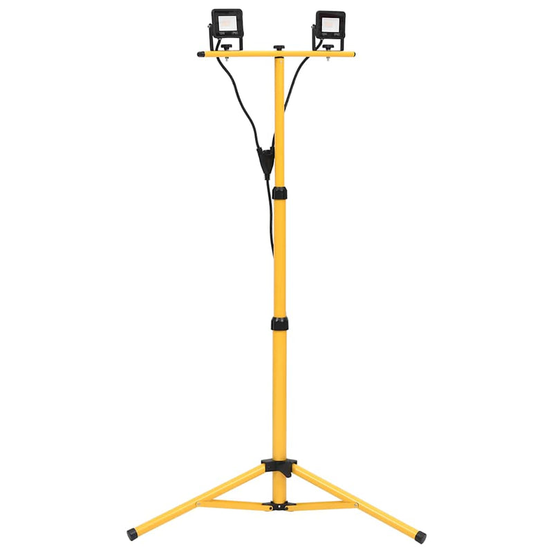 Proiector cu LED și trepied, 2x10 W, alb cald