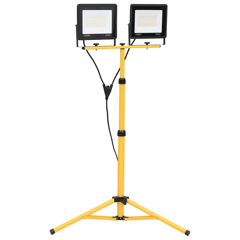 Proiector cu LED și trepied, 2x100 W, alb cald