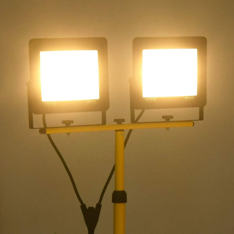 Proiector cu LED și trepied, 2x100 W, alb cald