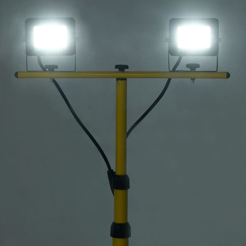 Proiector cu LED și trepied, 2x30 W, alb rece