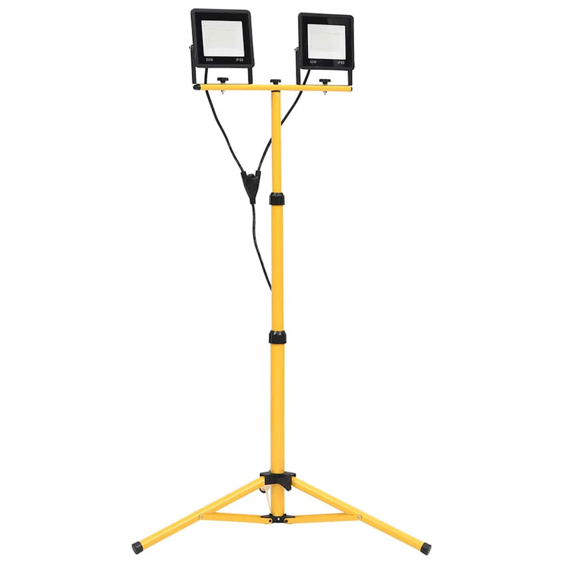 Proiector cu LED și trepied, 2x50 W, alb rece